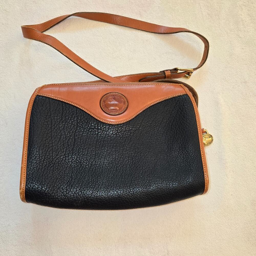 Vintage Navy Dooney & Bourke 90s All-Weather Leather Crossbody Bag Made in USA